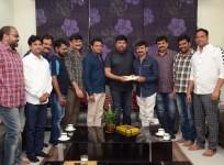 Chiranjeevi with the members of Film Newscasters Association of Electronic Media