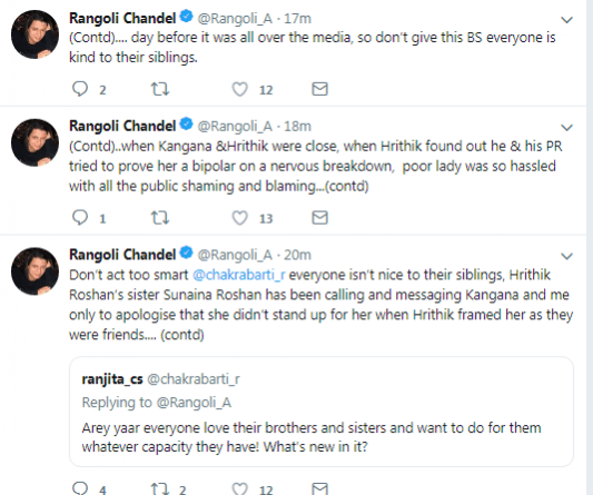 Rangoli tweet