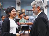 Khushi Kapoor with Ajith Kumar on Nerkonda Paarvai sets
