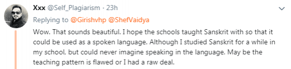 sanskrit twitter user