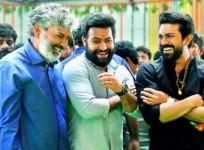 SS Rajamouli, Junior NTR and Ram Charan at RRR movie launch