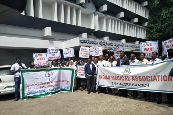 Doctors' protest in Bengaluru. Doctors protest
