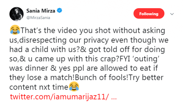 Sania's tweet Sania Mirza tweet