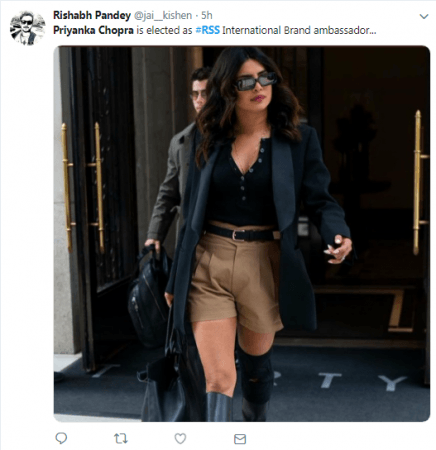 Priyanka Chopra in Khanki shorts made people joke saying she has joined RSS