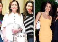 Karisma and Kareena Kapoor with Nita Ambani, Kendall Jenner with Deepika Padukone