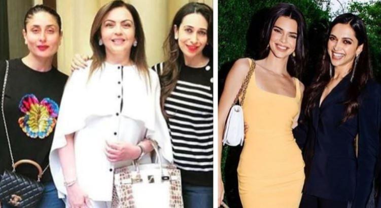 Karisma and Kareena Kapoor with Nita Ambani, Kendall Jenner with Deepika Padukone
