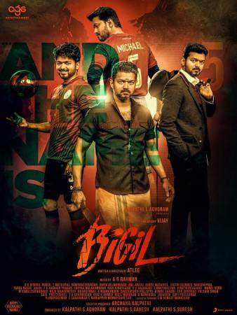 The second look poster announces the name of Vijay's character in Bigil. Vijay's second look poster from Bigil aka Thalapathy 63