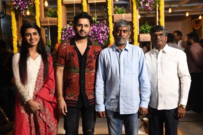 Nithiin with Priya Prakash Warrier at the launch of Chandrasekhar Yelleti's film Nithiin with Priya Prakash Warrier at the launch of Chandrasekhar Yelleti's film