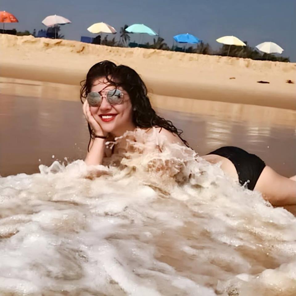 Bikini-clad Sherin Shringar in a Beach