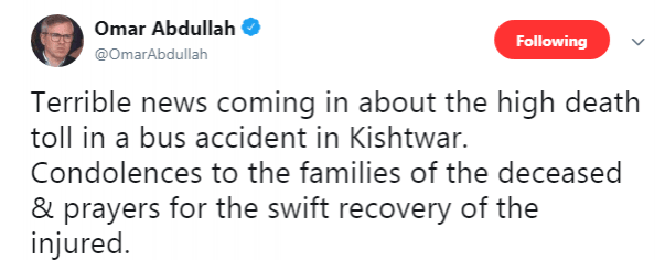 Omar Abdullah tweeted