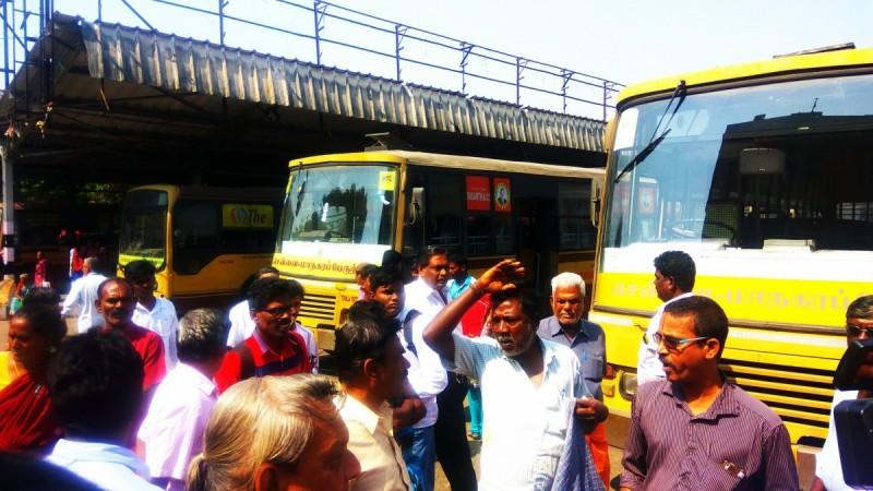Image from last year's bus strike in Chennai. Chennai bus strike