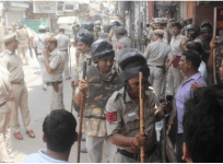 delhi temple vandalisation