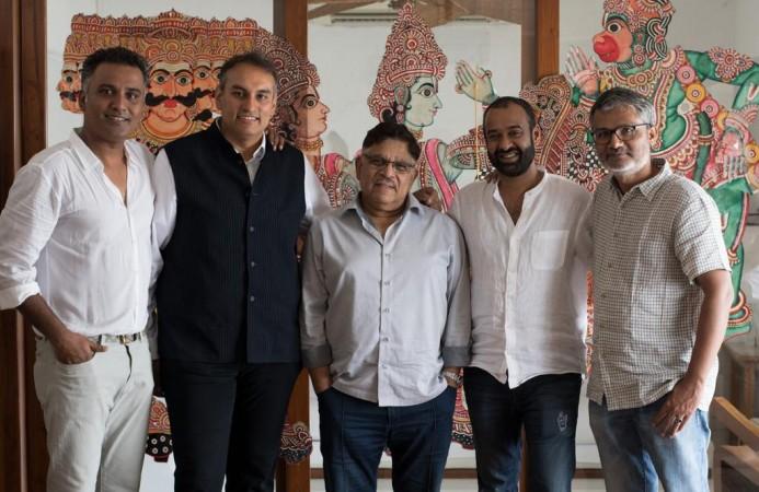 Allu Aravind with the team of Ramayana film series Allu Aravind with the team of Ramayana film series