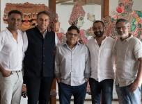 Allu Aravind with the team of Ramayana film series