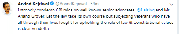 Arvind Kejriwal tweet