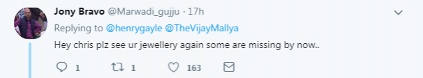 Chris Gayle Vijay Mallya Tweet