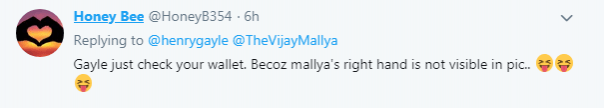 Chris Gayle Vijay Mallya Tweet