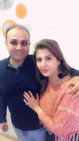 Virender Sehwag and his wife Aarti Sehwag. Virender Sehwag and his wife Aarti Sehwag.