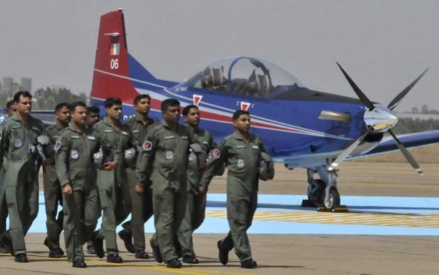 IAF Pilots alongside Pilatus during its induction in 2013 Pilatus