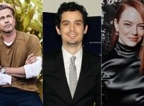 Brad Pitt, Damien Chazelle and Emma Stone