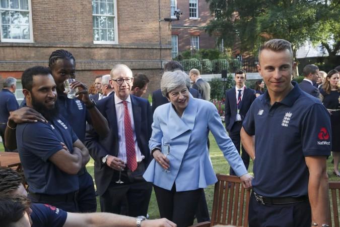 English cricketers at the reception England cricket team British PM