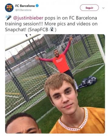 Bieber too, is a Barcelona Justin Bieber