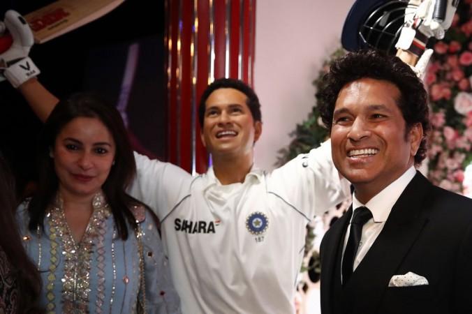 Sachin with wife Anjali before the Hall of Fame ceremony Sachin Tendulkar Anjali Tendulkar