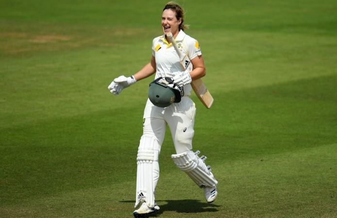 Ellyse Perry celebrates her hundred against England Ellyse Perry