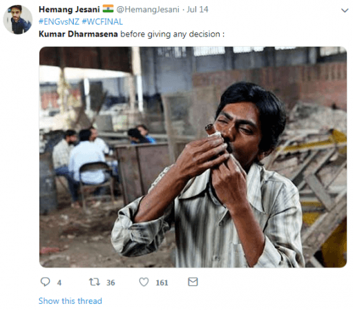 Dharmasena has been receiving a lot of criticism Kumar Dharmasena tweet