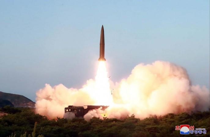 A view of North Korea's missile launch on Thursday, in this undated picture released by North Korea's Central News Agency (KCNA) north korea missile launch