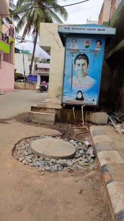 Excess water from the dispensers (water ATM) will flow to the rainwater harvesting pit Excess water from the dispensers (water ATM) will flow to the rainwater harvesting pit