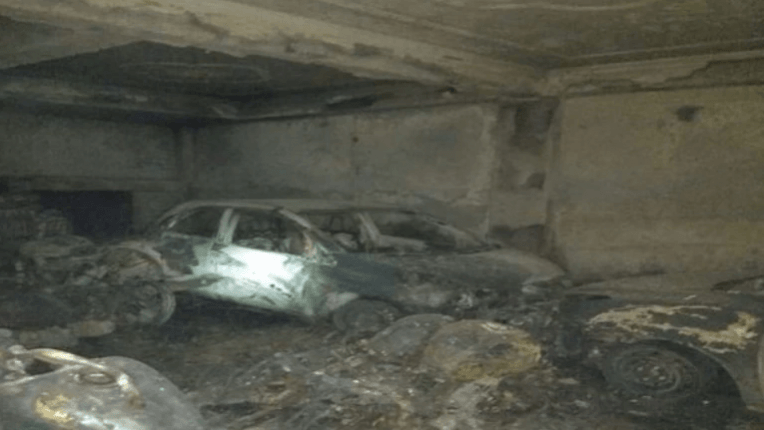 Seven cars and eight motorcycles were gutted in the fire. delhi fire