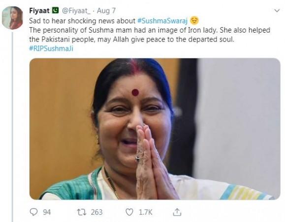 Thanks For Ensuring Medical Visas Pakistani Citizens Mourn Sushma Swaraj S Demise Ibtimes India