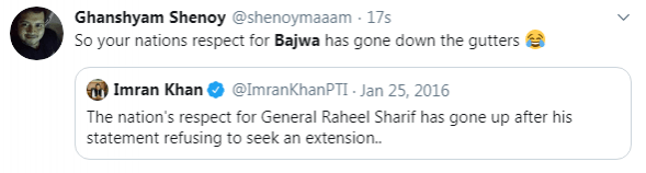 Pakistan Army chief General Qamar Javed Bajwa