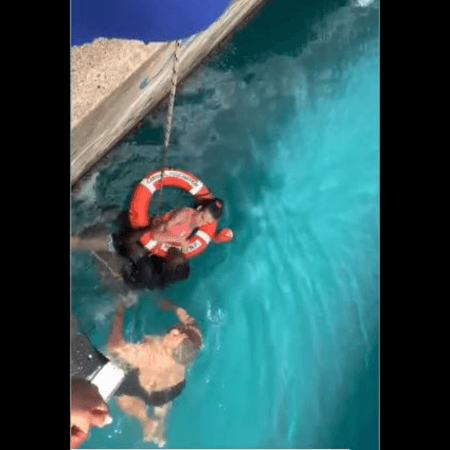 woman in wheelchair falls off dock