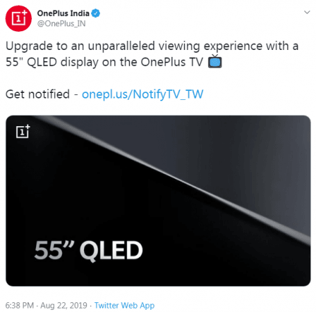 OnePlus TV screen size confirmed OnePlus TV screen size confirmed
