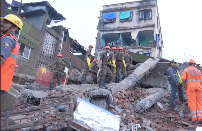 More than 10 are still feared trapped under the debris. bhiwandi building collapse death toll