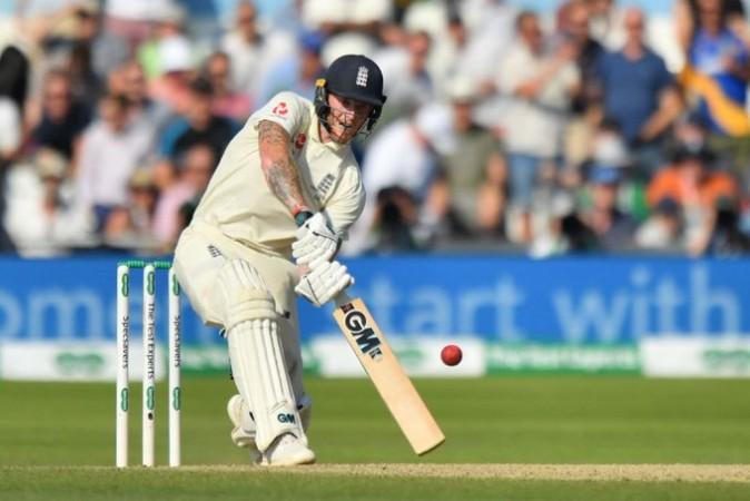 Stokes plays a big shot during his innings Ben Stokes