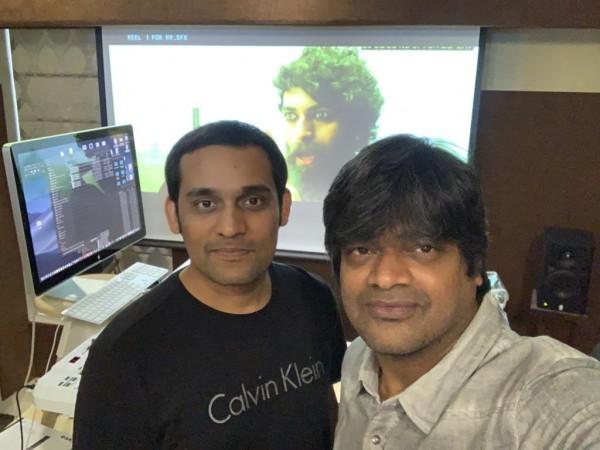Director Harish Shankar and music composer Mickey J Meyer during music sessions for Valmiki. valmiki