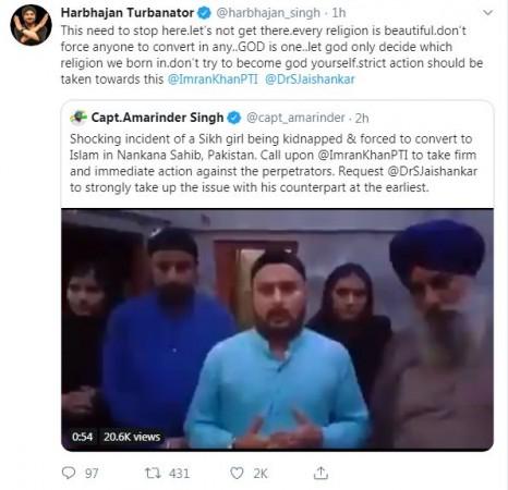 Tweet of Harbhajan Harbhajan Singh tweet