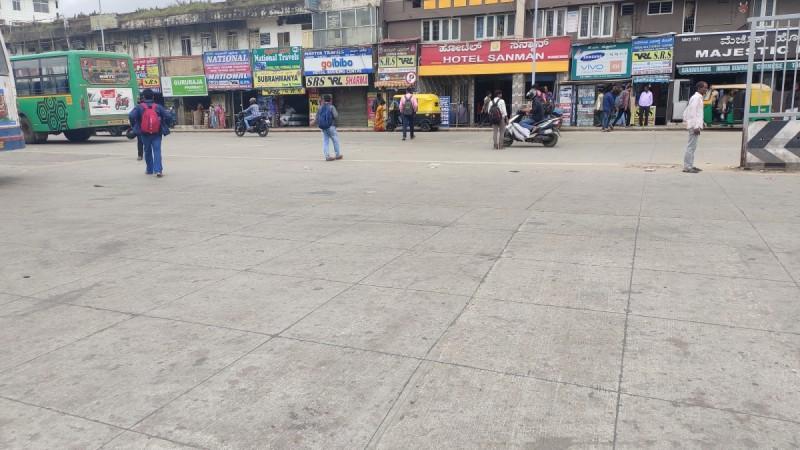 White topped roads near Majestic bus stand in Bengaluru White topped roads near Majestic bus stand in Bengaluru