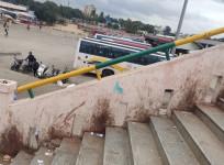 Skywalk at Majestic bus stand covered with gutka stains