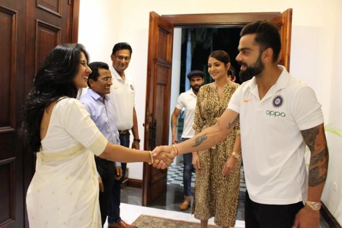 Virat and Anushka arrive at High Commissioner's house Indian cricket team visit to High Commissioner's office