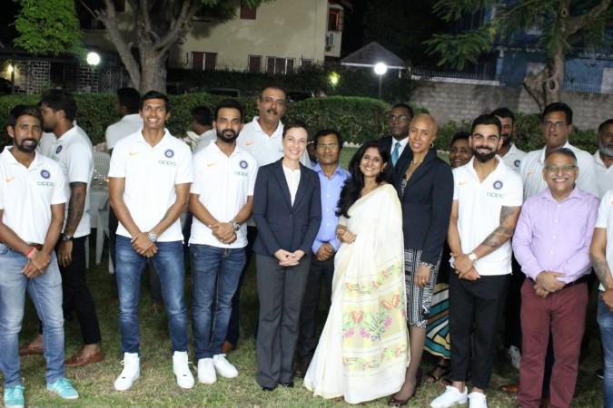 Anushka is missing from this picture as well Indian cricket team visit to High Commissioner's office