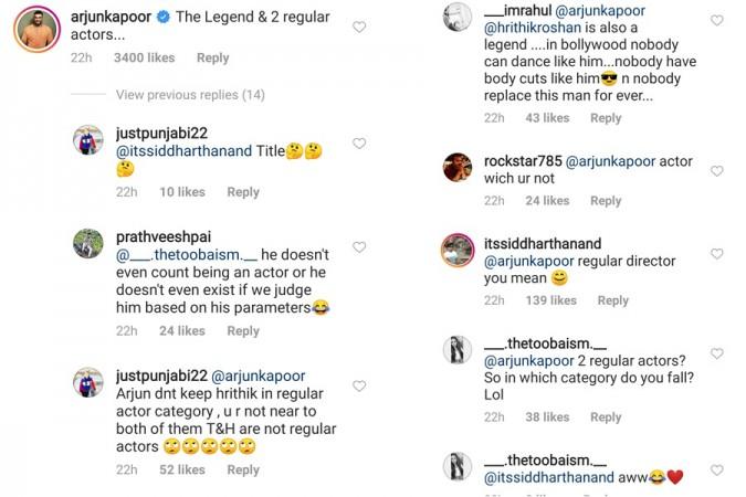 Arjun Kapoor trolled for calling Hrithik Roshan and Tiger Shroff regular actors Arjun Kapoor trolled for calling Hrithik Roshan and Tiger Shroff regular actors