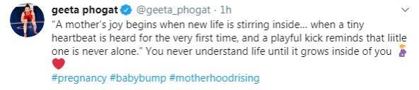 Geeta Phogat's tweet Geeta Phogat