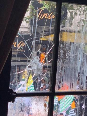 The Indian High Commission building sustained damages after pro-Pakistan supporters hurled objects in large-scale protests in London on September, 3 2019. Indian High Commission attacked