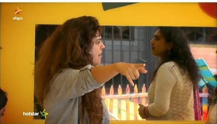Sherin and Vanitha engage in verbal duel. Sherin Clashes with Vanitha Vijayakumar in Bigg Boss Tamil 3