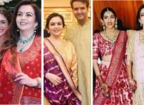 Nita Ambani with Radhika Merchant, Anand Piramal and Shloka Mehta