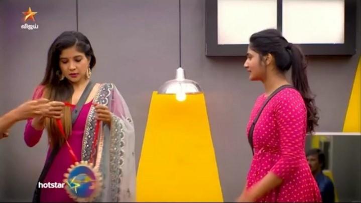 Sakshi Agarwal and Losliya. Sakshi Agarwal and Losliya